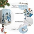 thumbnail image 4 of Blue Snowman Shower Curtain, 66" x 72", Christmas Tree Winter Snowflake Light Blue Waterproof Bathroom Curtain Washable Shower Curtain Set with 12 Hooks, 4 of 6