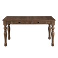thumbnail image 4 of Dining Table, 4 Soft-Close Drawers, Wire-Brushed Finish, Brown, 4 of 5