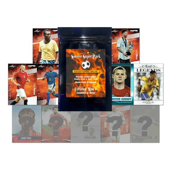 Soccer Superpack III - Rookies & Superstars - Yamal, Pele, Messi - 11 Mint Cards