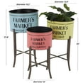 thumbnail image 4 of DecMode 22", 25", 28"H Farmer's Market Multi Colored Metal Planter with Removable X-Stands (3 Count), 4 of 23