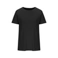 thumbnail image 4 of Htigea 3/4 Length Sleeve Womens Tops Knit Casual Loose Fit Crewneck T Shirts Basic Tunic Tees Three Quarter Sleeve Today Sales Black,S, 4 of 5