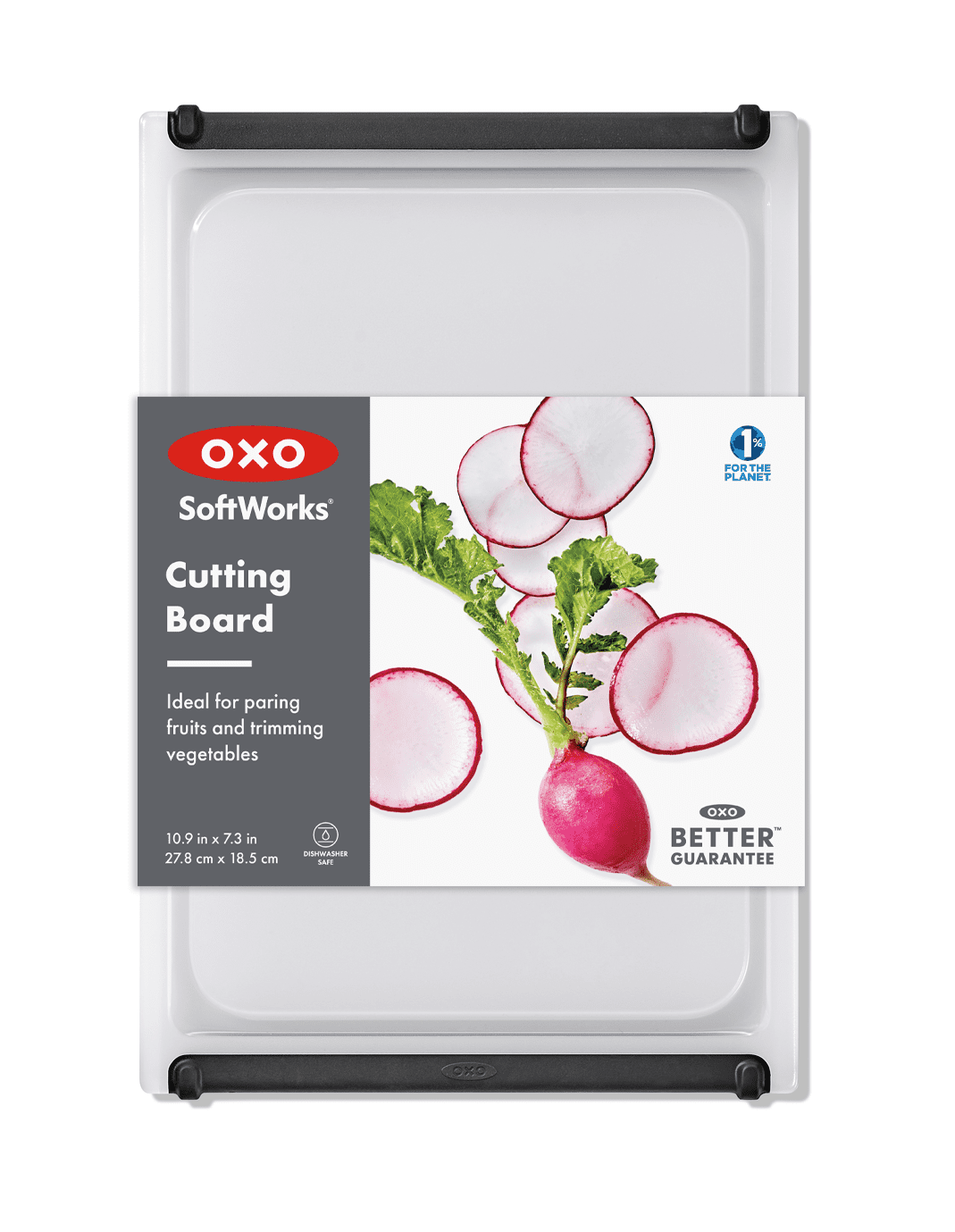 OXO Non-Slip Small Plastic Cutting Board with Juice Groove, Dishwasher Safe Kitchen Cutting Board for Fruits, Vegetables & Everyday Food Prep, 10.9 x 7.3 Inch