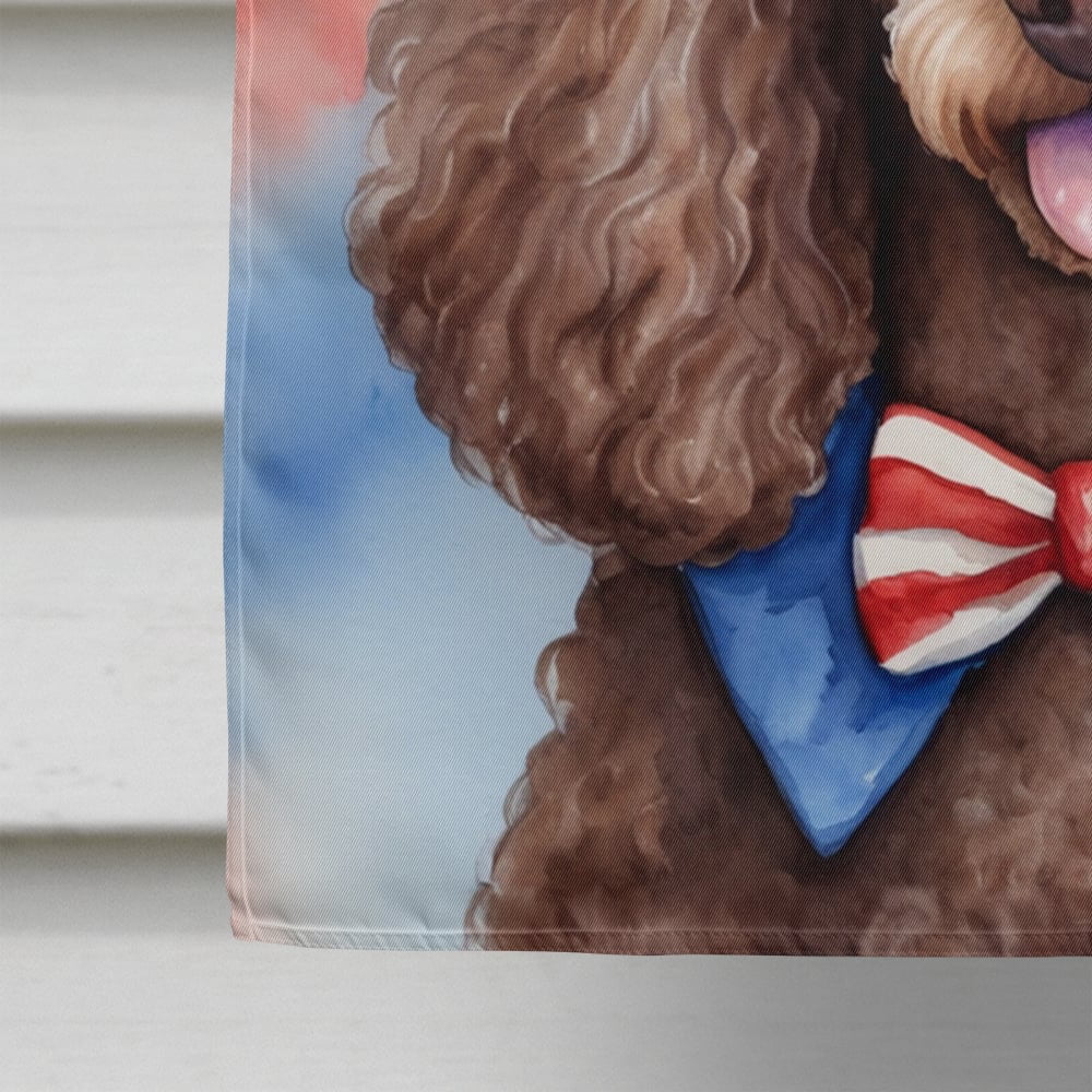 Poodle Patriotic American House Flag 28 in x 40 in