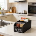 thumbnail image 1 of Wooden Seasoning Storage Box 5.5In Solid Wood Kitchen Organizer For Seasoning Packets Tableware Coffee Pods Sorting Natural Wood Texture Sturdy Construction Kitchen Pantry Countertop Storage Rack, 1 of 6
