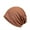 Brown, variant on Unisex Men Women Striped Cotton Stretch Beanie Hat Elastic Summer Baggy Slouchy Cap