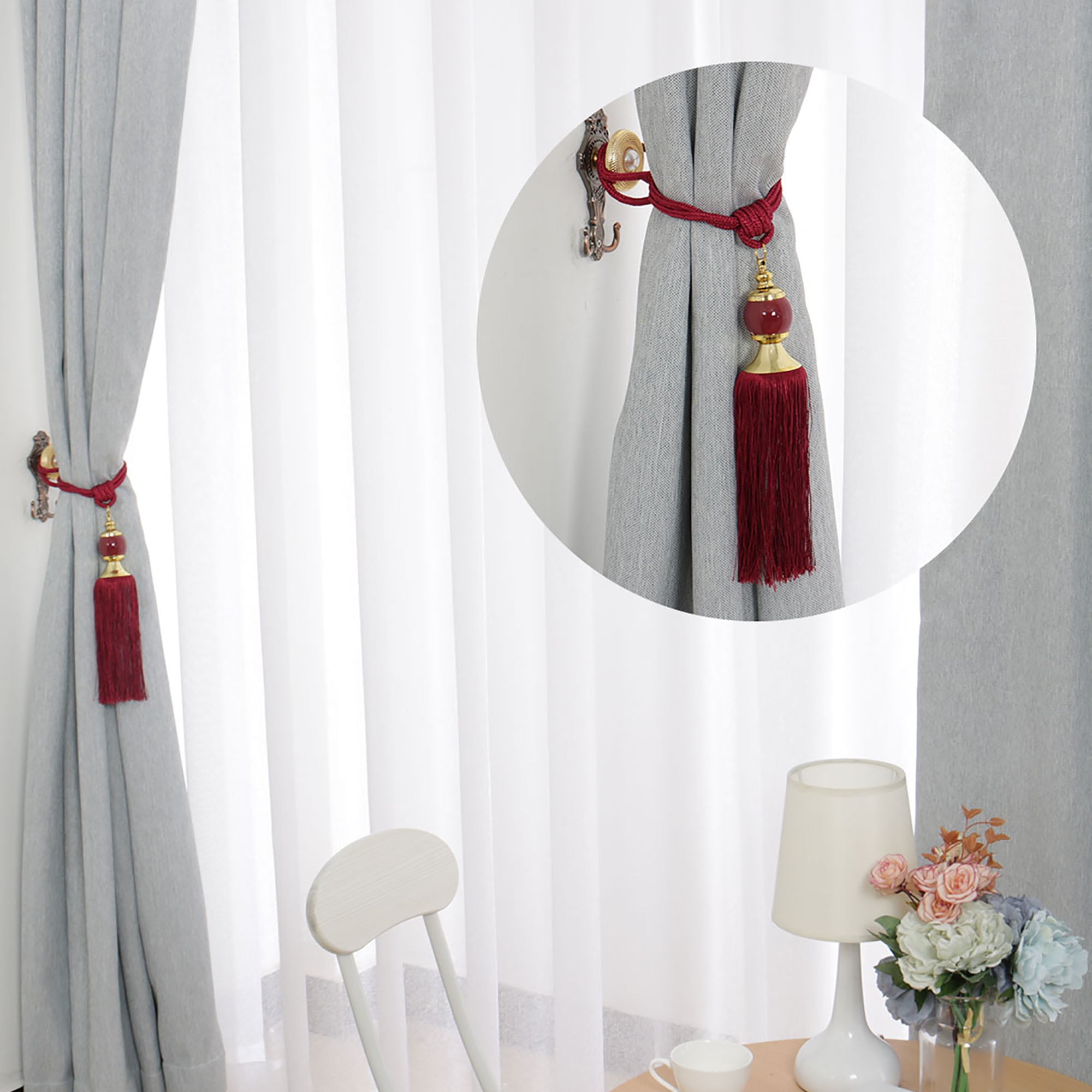 Curtain Holdbacks Rope Tie Backs Tassel Tiebacks Living Room Bedroom Decorate