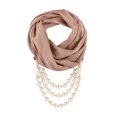 thumbnail image 2 of Utoimkio Vintage Ethnic Style Women's Scarf Crystal Bead Pendant Necklace Scarf Jewelry Accessory Soft Infinity Scarves for Women, 2 of 2