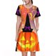thumbnail image 1 of Easygdp Halloween para Vestido Transpirable de Mujer, Vestido Suelto de Manga Corta con Pliegues y Bolsillos para el Verano, 1 of 6