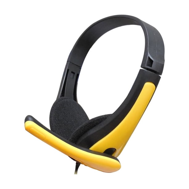Cateissary Auriculares con cable Equipo de reproducción Mano de obra Auriculares prácticos Suministros para juegos Accesorios universales para Juegos de teclado y mouse para computadora Amarillo