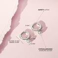 thumbnail image 4 of 925 Sterling Silver Petite Simulated Diamond Heart Charm Hoop Earrings For Girls, 4 of 6