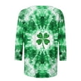 thumbnail image 5 of BLVB St. Patrick's Day T-Shirt for Womens Shamrock Printed 3/4 Sleeve Casual Graphic Tee Tops Cute Crewneck Blouses, 5 of 5