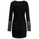 thumbnail image 5 of Vestido De Manga Larga De Encaje Con Cuello Redondo, Decoración De Botones Otoño Invierno Lavar A Máquina Vestido De Manga Larga De Encaje De Mujer Para El Ocio Para Ir De, 5 of 8