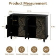 thumbnail image 7 of HLR 48"W Vintage Wood 4 Doors Sideboard Buffet Cabinet with Storage for Living Room, Credenza Black., 7 of 7