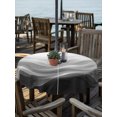 thumbnail image 2 of Outdoor Tablecloth with Umbrella Hole for Patio/Picnic/Party/Camping, Black Grey Ombre Waterproof Table Cloth Round Cover Washable, Summer Beach Ocean Waves Coastal (Dia 54"), 2 of 9