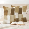 thumbnail image 3 of Brown Geometric Outdoor Waterproof Pillow Covers, Watercolor Ombre Modern Abstract Art Decorative Square Throw Pillowcase Sofa Cushion Sham for Patio/Couch/Chair, 24"x24" 2 Pack, 3 of 8