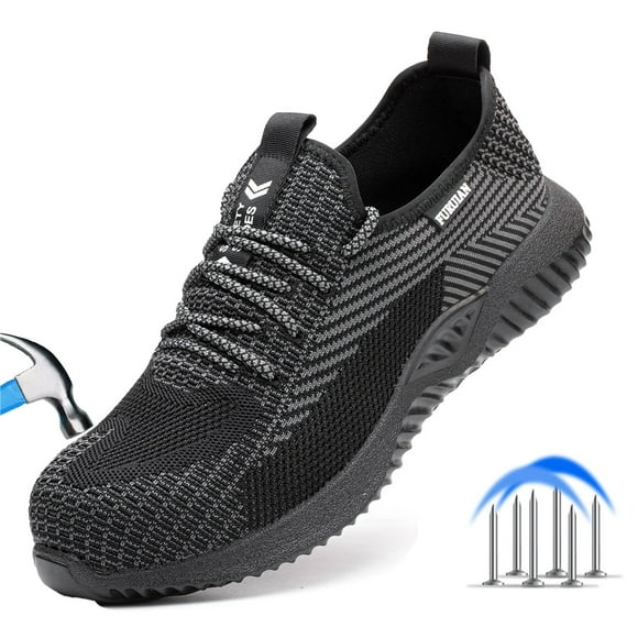 Waterproof Steel Toe Shoes for Men Lightweight Safety Work Summer Sneakers, Slip-Resistant, Puncture Proof Comfortable & Durable for Construction, Warehouse, and Outdoor Work