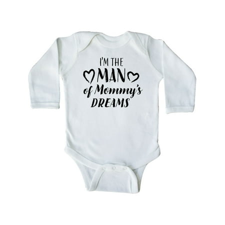 

Inktastic I m the Man of Mommys Dreams- valentines for kids Gift Baby Boy Long Sleeve Bodysuit