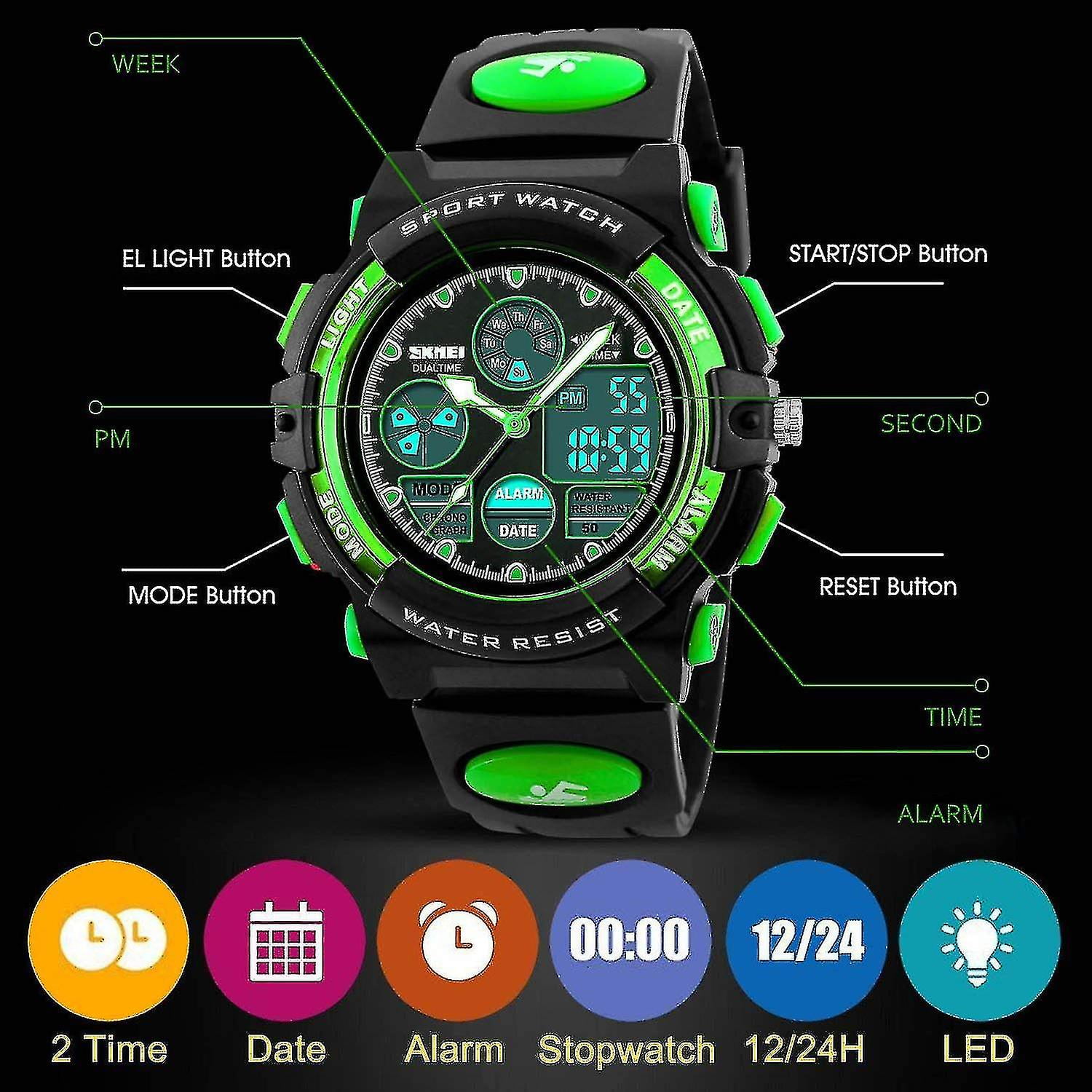 Kids Digital Sport Watch Boys Girls Waterproof Sports Outdoor Watches Children Casual Electronic Analog Quartz Wrist Watches With Walmart