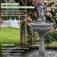 thumbnail image 3 of 37 Inch Angel Statue Pedestal Water Fountain, 2-Tier Resin Outdoor Waterfall Fountain, UV & Weather Resistant, Auto Water Shortage Shutoff, Stable Anti-Splash Design for Yard Lawn Decor, 3 of 9