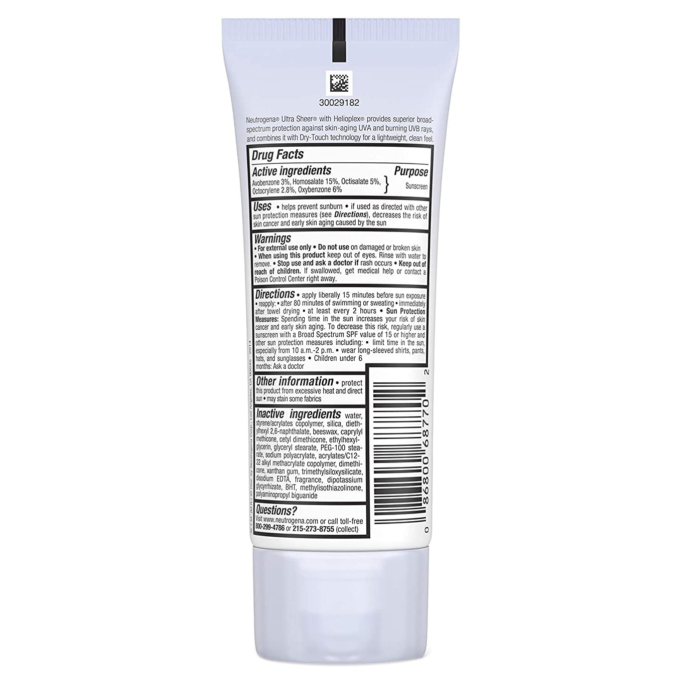 Neutrogena Ultra Sheer Dry-Touch Sunscreen SPF 70 3 oz (Pack of 2)