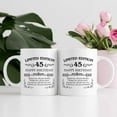 thumbnail image 5 of 45th Birthday Gifts for Women Men - 11 oz Coffee Mug - 45 Year Old Present Ideas for Mom, Dad, Wife, Husband, Son, Daughter, Friend, Colleague, Coworker (45th Birthday Gift), 5 of 6