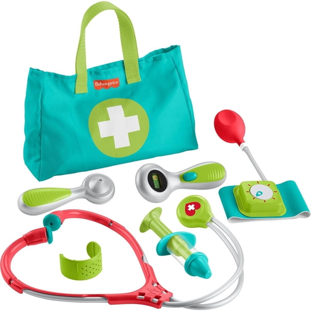 Kit médico Toy Fisher-Price, juego de simulación preescolar, 7 piezas