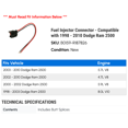 thumbnail image 2 of Fuel Injector Connector - Compatible with 1998 - 2010 Dodge Ram 2500 1999 2000 2001 2002 2003 2004 2005 2006 2007 2008 2009, 2 of 2