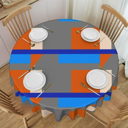 

ZNDUO Tablecloths 60 x60 Round Tablecloths - Washable Polyester Tablecloth Decorative Fabric Tablecloths for Table Buffet Party and Camping Gray Geometric Graffiti Pattern
