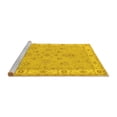 thumbnail image 2 of Ahgly Company Machine Washable Indoor Square Oriental Yellow Traditional Area Rugs, 7' Square, 2 of 4