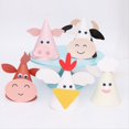 thumbnail image 2 of 5Pcs Kids Birthday Party Hats Zodiac Ox Cow Cone Farm Animals Photo Props for Baby Shower Supplies, 2 of 8
