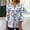 White, variant on ALLLIST Tops for Women Trendy Green 3/4 Sleeve Button Notch Neck Floral T-Shirts Spring Blouses