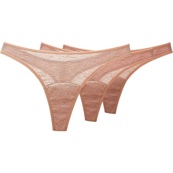 Shero Goodbye Leaks Panty - Lace Thong Peach LG (3 Pack)