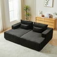 thumbnail image 4 of Eyisean 87" Corduroy Sectional Sofa Bed with Double Chaise Lounge, Deep Seat Boneless Sleeper Sofa Couch, Fluffy Modern Loveseat Chair with Pillows for Living Room, No Assembly, 4 of 9