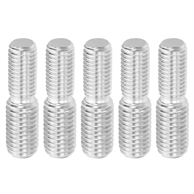 Uxcell M12*M14*50mm Tornillo de perno roscado de doble extremo, paquete de 5, acero inoxidable 304