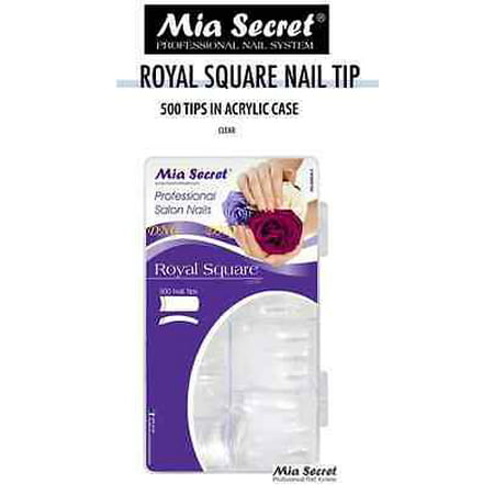 LWS LA Wholesale Store  Mia Secret - Nail Tip Royal Square 100PC/500PC - Clear/White/Natural (500 Pcs Clear)