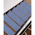 thumbnail image 3 of White Striped Stair Treads Non Slip for Steps Simple Blue Stripes Vintage Linen 4 Pcs Reusable Adhesive Stair Runner Mats for Dogs Elders Carpet Treads Rugs for Staircase 8x30 In, 3 of 7