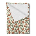 thumbnail image 2 of Floral Soft Flannel Fleece Throw Blanket, Carnation Flowers Curlicue Leaves Vintage Image, Cozy Plush for Indoor and Outdoor Use, 60" x 80", Cream Multicolor, by Ambesonne, 2 of 5