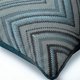 thumbnail image 2 of Funda de almohada con cremallera, decorativa, azul, para sofá, 35 x 35 cm (14 x 14 pulgadas), con bordado de jacquard de seda y cheurón., 2 of 5