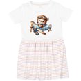 thumbnail image 3 of Inktastic Cute Teddy Bear Pilot in Airplane Girls Toddler Dress, 3 of 5