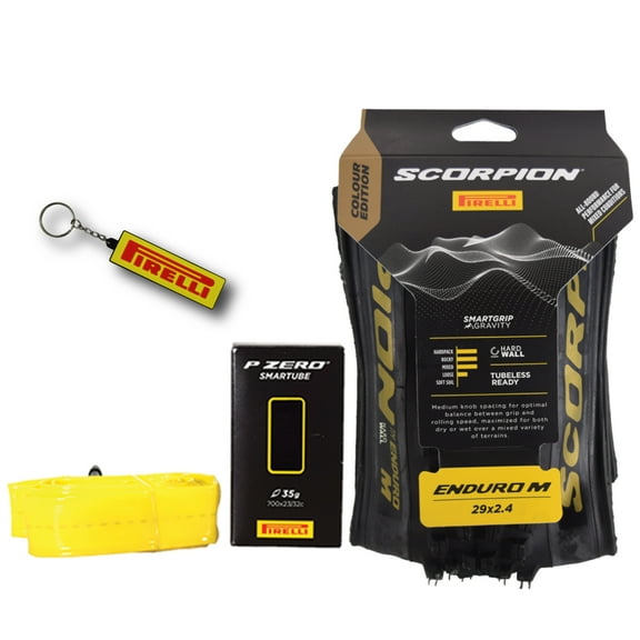 Pirelli Scorpion Enduro M Gold Color Edition Mountain Bicycle Tire 29x2.4 - Tubeless High-Performance Tear-Resistant MTB Tire for XC Racing, Trail and Enduro Riding   SmarTUBE 23/32-622