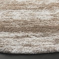 thumbnail image 3 of SAFAVIEH Penelope Eleanor Abstract Shag Area Rug, Taupe/Ivory, 6'7" x 6'7" Round, 3 of 10