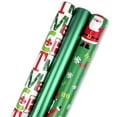 thumbnail image 2 of HomelyJoy Reversible Christmas Wrapping Paper, Santa Claus & Solid White Design, 3 Rolls 17x10 Ft for Holiday Xmas Gift Wrapping, Party Decor, 2 of 9