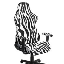 Xixirimido Gaming Chair Cover with Armrest Covers 3D Printed Stretch Removable Racing Computer Chair Slipcover Set Washable 4 Pieces, Zebra Stripe Black