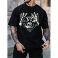 thumbnail image 1 of Camiseta de calavera oscura de talla normal: moderna, cómoda, ideal para uso informal., 1 of 7