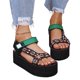 thumbnail image 1 of Women Bulky Platform Slippers Strappy Casual Sandals Ultra-thick Slide Shoes-26Green36, 1 of 1