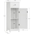 thumbnail image 3 of Bathroom Floor Cabinet, Small Bathroom Storage Cabinet with Drawer & Storage Shelf, Free-Standing Organizer Cabinets for Hallway/Living Room, White, 3 of 7