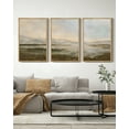 thumbnail image 6 of Drsoum Landscape 24x36in3pcs Brown Framed Canvas Wall Art Vintage Dusk in The Forest Classic Paints Farmhouse Decor, 6 of 7