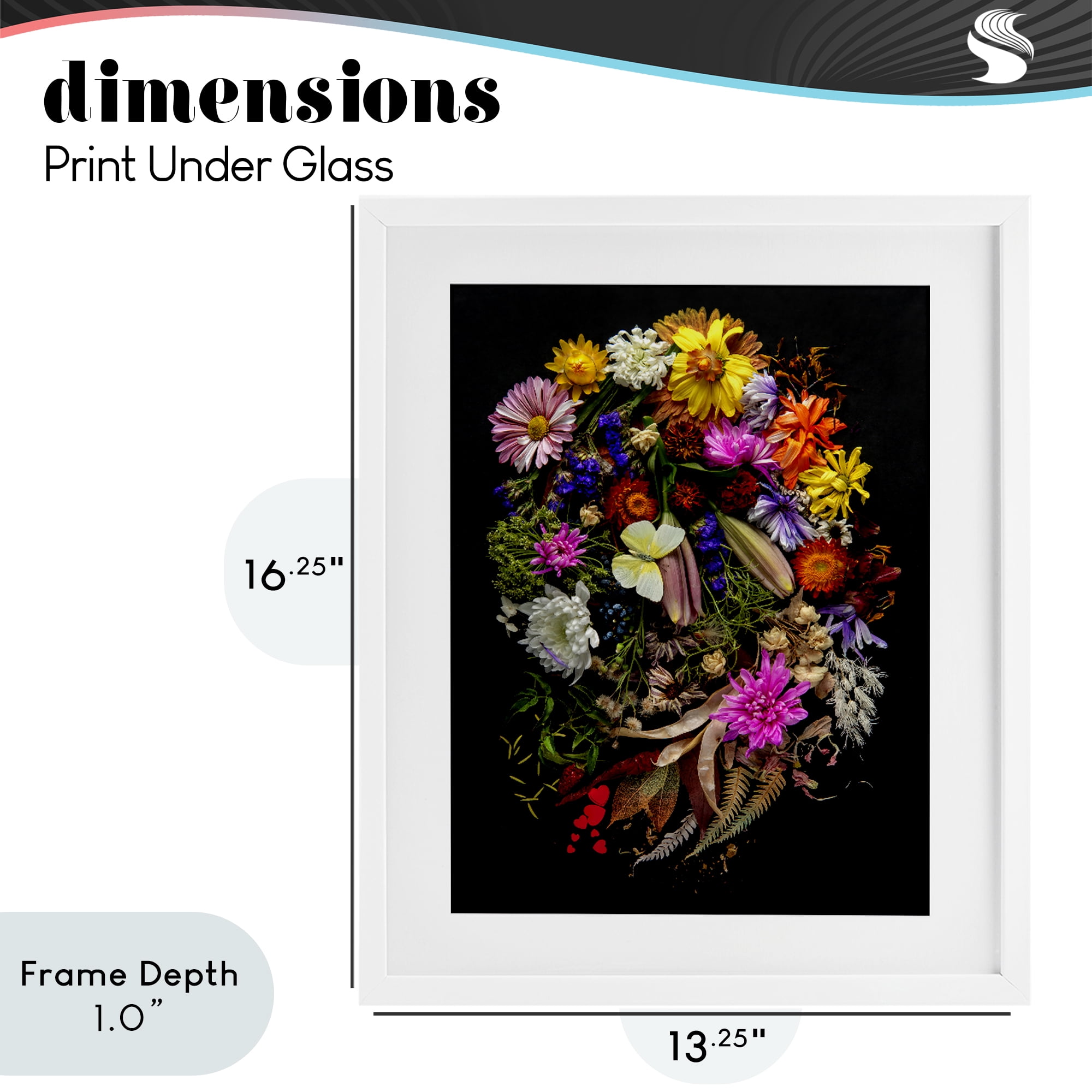 Stupell Industries November Flower Arrangement White Framed Print Under Glass, design by Carl Kravats