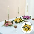thumbnail image 6 of 20cm Pillar Candle s Wreath Flower Garland Artificial Flowers for Tabletop Yellow, 6 of 8