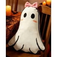 thumbnail image 3 of 15" Ghost Shaped Throw Pillow with Pumpkin Print, Soft Spooky Decor Polyester Plush Stuffed Cushion for Halloween Sofa Bedroom Party, 3 of 6